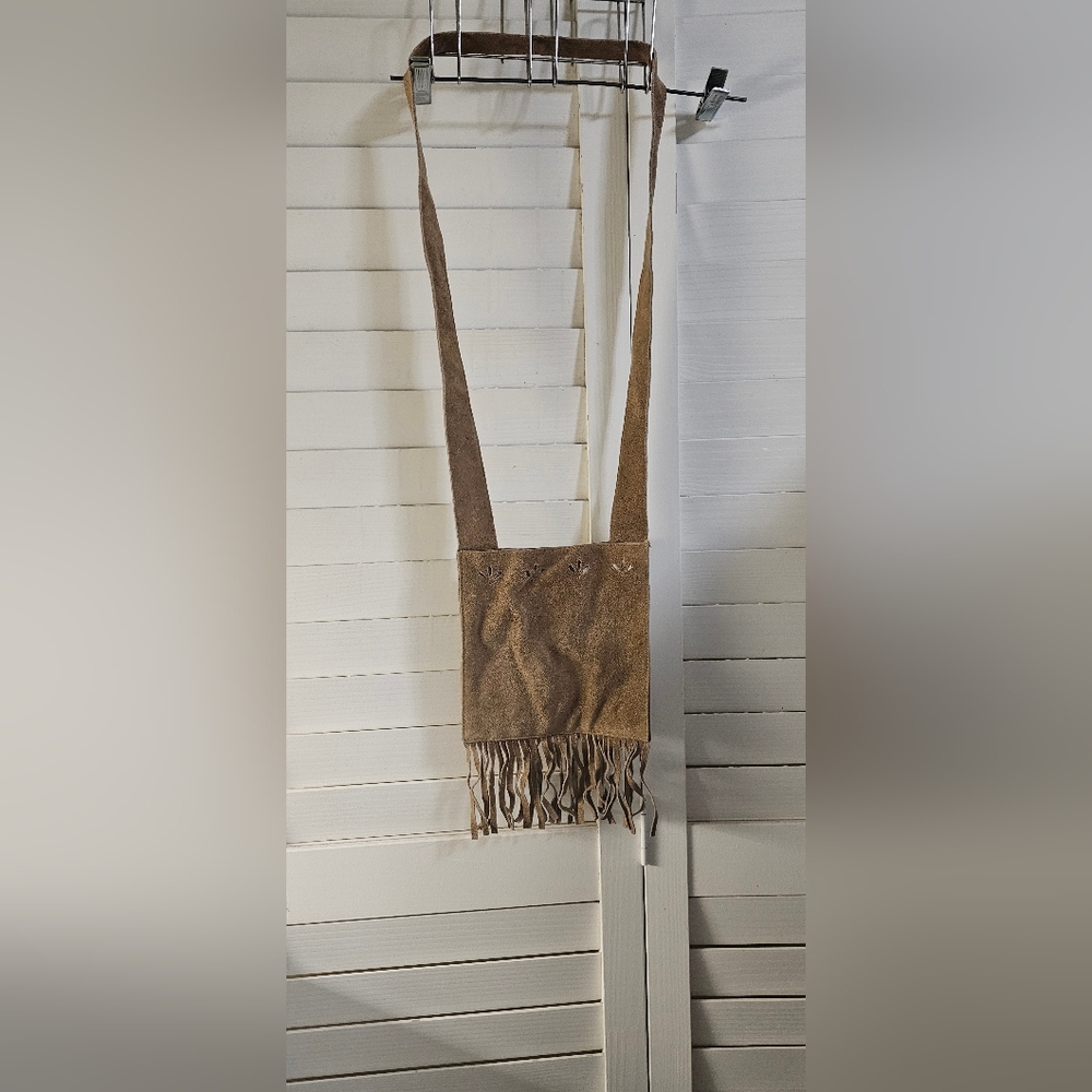 Brown Suede Fringe Bag
